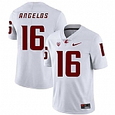 Washington State Cougars 16 Aaron Angelos White College Football Jersey Dzhi,baseball caps,new era cap wholesale,wholesale hats